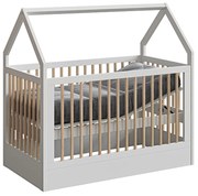 Berço Mini Cama Montessoriana Wood Branco e Carvalho