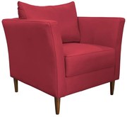 Poltrona Decorativa Sala de Estar Pés Palito Lubbock Couro Vermelho G58 - Gran Belo