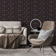 Papel de Parede Geométrico Dourado e Azul 0.52m x 3.00m