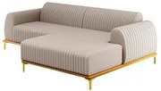 Sofá 245cm 4 Lugares com Chaise Direito Pés Gold Molino C-107 Linho Be