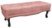 Recamier Decorativo 140cm Loewe Veludo Pés de Madeira Rosa G63 - Gran Belo