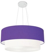 Pendente Cilíndrico Roxo e Branco MJ-4371 Para Mesa de Jantar e Estar