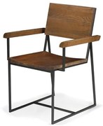 Cadeira York Metal Grafite Rustic Brown 83cm - 41602 Sun House