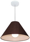 Lustre Pendente Cone Md-4078 Cúpula em Tecido 25/40x15cm Café - Bivolt