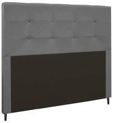 Cabeceira Luna Para Cama Box Casal 140 cm Suede - D'Rossi - Cinza