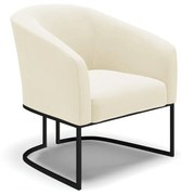 Poltrona Decorativa Industrial Preto Stella Cotelê Ext/Veludo D03 - D'Rossi - Off White
