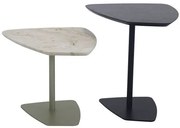 Conjunto de Mesa Lateral Klaus Kourus Preto e Travertino Dourado - 67807 Sun House