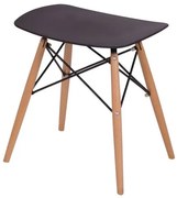 Banqueta Eames Baixo Preto Base Madeira - 33761 Sun House