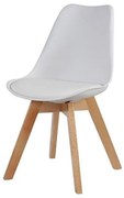 Cadeira Leda Eames PP Base Madeira Cor Branca - 26355 Sun House