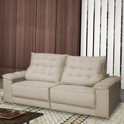 Sofá Retrátil e Reclinável Living Maittê 2,50m Veludo Nude