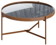 Mesa de Centro Nezuko 71cm Base Cobre Tampo Mármore Preto G29 - Gran Belo