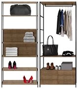 Quarto Modulado Closet 2 Módulos Estilo Industrial Steel Quadra Vermon