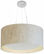 Lustre Pendente Cilíndrico Md-4145 Cúpula em Tecido 50x25cm Rustico Bege / Bege - Bivolt