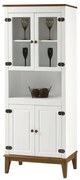 Cristaleira Malu 4 Portas cor Branco com Base Amendoa 180 cm - 62824 Sun House