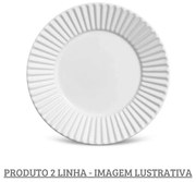 Prato Sobremesa 20,5Cm Plisse Branco - Porto Brasil 2° Linha