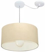 Lustre Pendente Cilíndrico Com Desvio Bege MJ-4230 Para Mesa de Jantar e Estar