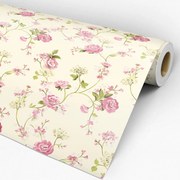 Papel de Parede Floral Amarelo Verde e Rosa 0.52m x 3.00m