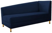 Recamier Valéria 140cm Lado Esquerdo Suede Azul Marinho - ADJ Decor