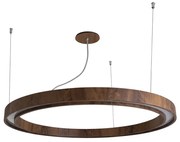 Pendente Led Anel Cilindrico Madeira Natural Imbuia