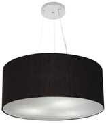 Lustre Pendente Cilíndrico Md-4188 Cúpula em Tecido 50x25cm Preto - Bivolt