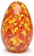 Peso Multicor Grande Oval Amarelo, Laranja e Coral Murano Cristais Cadoro