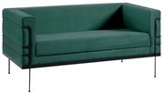 Sofá Decorativo 2 Lugares Base de Aço Preto Jeanneret-Gris Veludo Verde G17 - Gran Belo