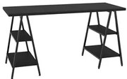 Mesa Escrivaninha Cavalete 150cm Estilo Industrial Prisma C08 Preto Ôn