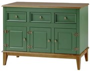 Buffet Antoine 3 Portas e 3 Gavetas cor Verde com Amendoa 114 cm - 62641 Sun House