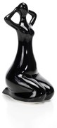 Escultura Mulher em Porcelana Preto 17x8 cm - D'Rossi