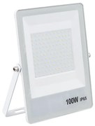 Projetor Led Ultrafino Aluminio 100W 120 6500K Ip65 - BRANCO