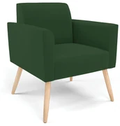 Poltrona Pés Palito Natural Marisa Veludo D03 - D'Rossi - Verde