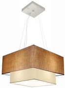 Lustre Pendente Duplo Quadrado Vivare Md-4157 Cúpula em Tecido 40x35cm - Bivolt