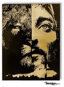 Quadro Decorativo 1 Tela para Quarto Sala 70x100 Jesus Cristo e Leão de Judá - Loja Sheep - Marrom