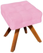 Puff Decorativo Base Giratória Karen Suede Rosa G19 - Gran Belo