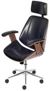 Cadeira Office Braga Alta Courino Preto com Base Relax Cromada - 69644 Sun House