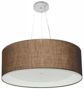 Lustre Pendente Cilíndrico Md-4142 Cúpula em Tecido 80x30cm Café - Bivolt / Br