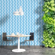 Papel de Parede geométrico zig azul 0.52m x 3.00m