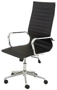 Cadeira Sevilha Eames Alta PU Preto Base Cromada - 6866 Sun House