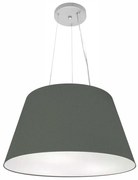 Lustre Pendente Cone Md-4141 Cúpula em Tecido 30/50x35cm Cinza Escuro - Bivolt