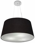 Lustre Pendente Cone Md-4063 Cúpula em Tecido 30/60x50cm Preto - Bivolt