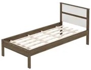 Cama de Solteiro Madeira CM8004 Nogal/Branco - Tecno Mobili