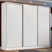 Guarda-Roupa Casal 100% MDF Madesa Zurique 3 Portas de Correr Branco Cor:Branco