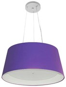 Lustre Pendente Cone Md-4144 Cúpula em Tecido 25x50x40cm Roxo / Branco - Bivolt