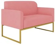 Poltrona Namoradeira 2 Lugares Base Industrial Dourada Maressa S17 Sue