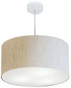 Lustre Pendente Cilíndrico Md-4245 Cúpula em Tecido 50x30cm Linho Bege - Bivolt