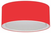 Plafon Duplo Cilíndrico Md-3036 Cúpula em Tecido 50x25cm Vermelho - Bivolt