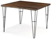 Mesa de Jantar Bronx Quadrada Rustic Brown Base Aco Grafite 80cm - 64173 Sun House