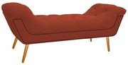 Calçadeira Estofada Veneza 140 cm Casal Suede Terracota - ADJ Decor