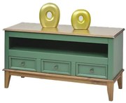 Rack Detroit Verde Com Amendoa 3 Gavetas 62cm - 58738 Sun House