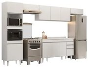 Armário de Cozinha Modulada 5 Peças CP14 Balcão com Tampo Branco - Lum